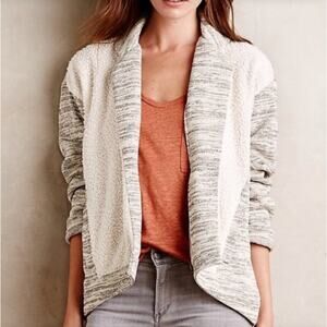 NWT Anthropologie Saturday Sunday Moelleux Sherpa Cardigan XS Gray Waterfall